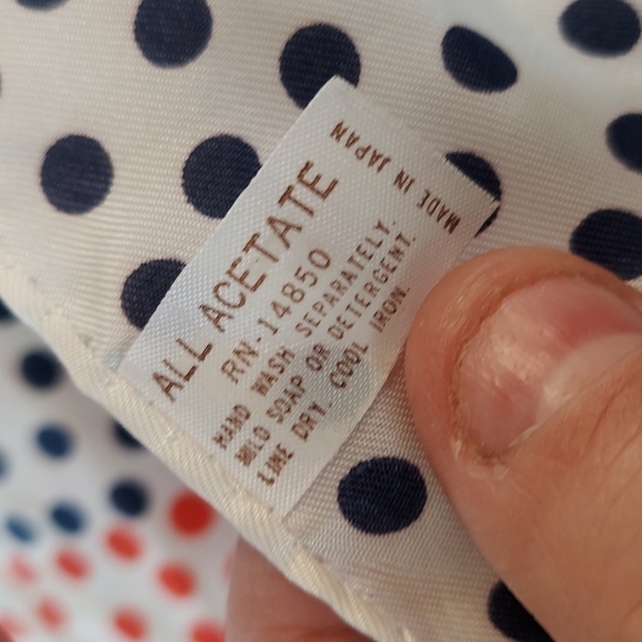 Fashion Scarf, Red and Blue Spotted - Picture 2 of 3